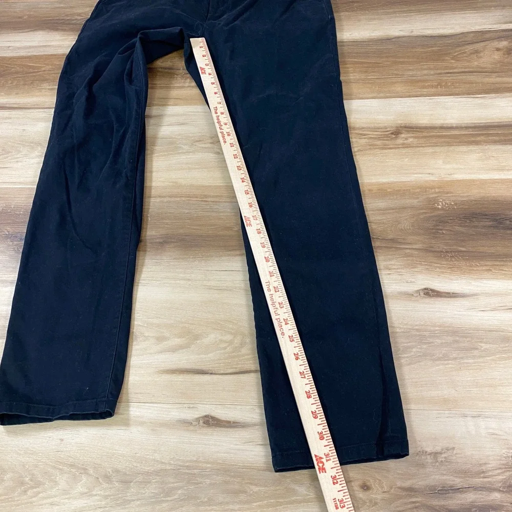Saks Fifth Avenue Modern Mens Black Chino Pants Size 32 Cotton Stretch Trousers